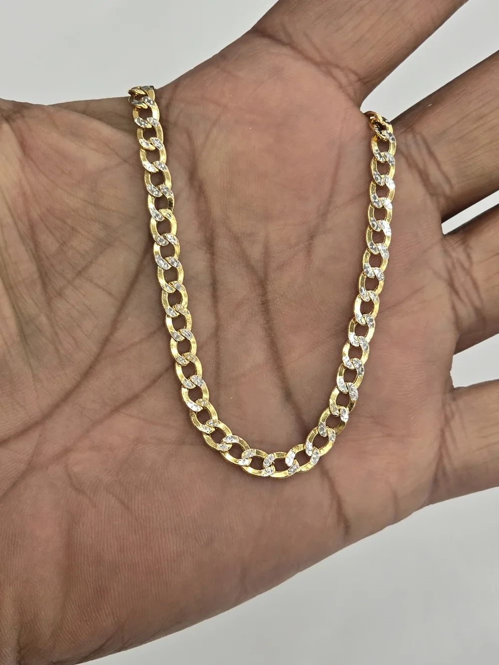 10k Real Gold Cuban Diamond Cut Bracelet 4.5 Mm 8 Inches